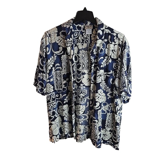 Aloha Hut Hawaii Men's Tropical Print Short Sleeve Shirt Size XL Silky Feel - Picture 1 of 6